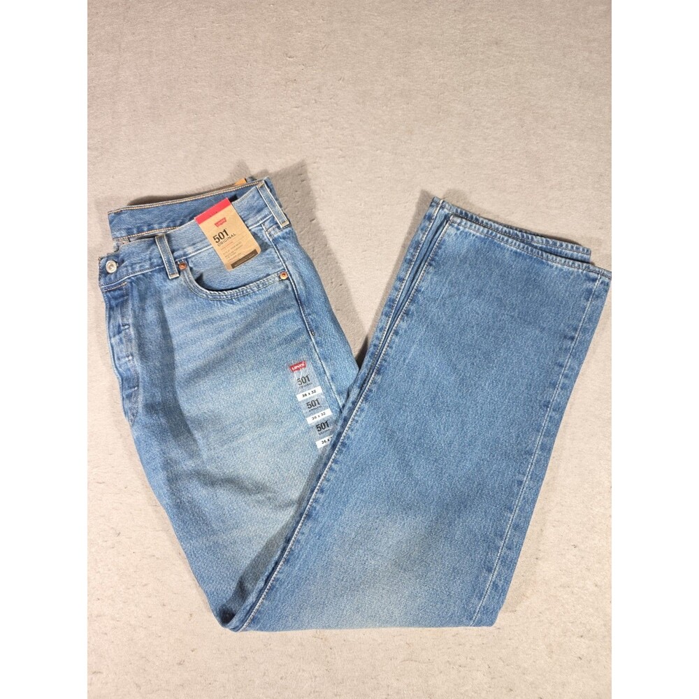 Levi's 501 Original Fit Men's Straight Leg Button Fly Denim Jeans 36x32 Cotton